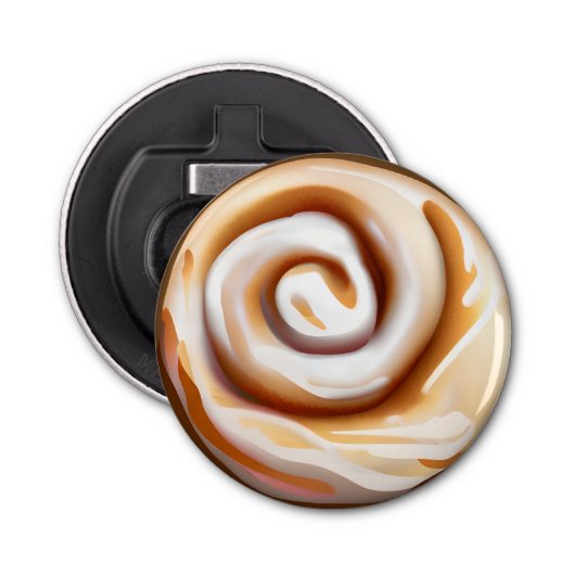 Cinnamon Bun / ZimtRoll mit Icing Flaschenöffner (Vorderseite)