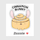 Cinnamon Bunny Funny Cinnamon Bun Pun Aufkleber (Blatt)
