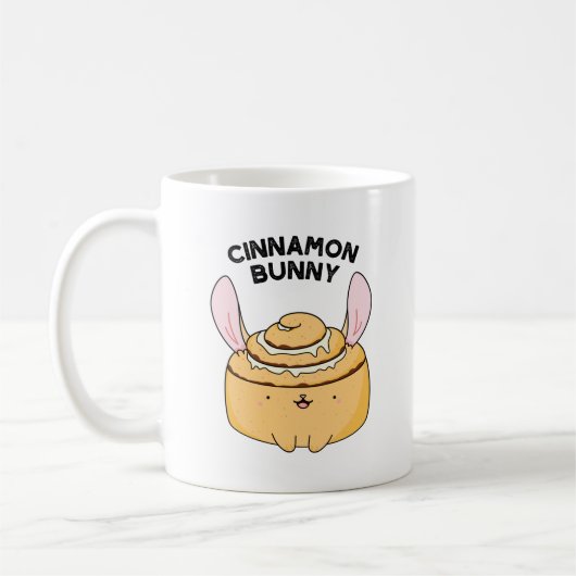 Cinnamon Bunny Funny Cinnamon Bun Pun Kaffeetasse (Links)