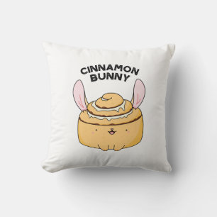 Cinnamon Bunny Funny Cinnamon Bun Pun Kissen