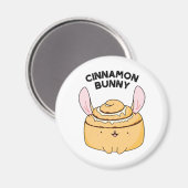 Cinnamon Bunny Funny Cinnamon Bun Pun Magnet (Vorderseite/Rückseite)