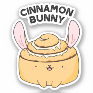 Cinnamon Bunny Lustiger Cinnamon Bun Wortspiel Aufkleber