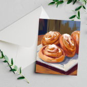 Cinnamon Buns Bäckerei Malerei Postkarte