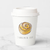 Cinnamon Buns Cinnamon Rolls Coffee Fika Pappbecher (Rückseite)