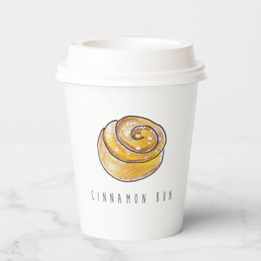 Cinnamon Buns Cinnamon Rolls Coffee Fika Pappbecher (Rückseite)