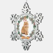 Cinnamon Cat Photo Personalized Snowflake Christma Schneeflocken Zinn-Ornament (Rechts)