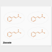Cinnamon Cinnamaldehyd Molekulare chemische Formel Ovaler Aufkleber (Blatt)