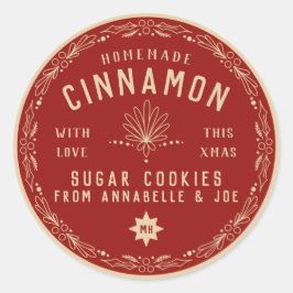 Cinnamon Cookie Weihnachtsgeschenk-Etikett Runder Aufkleber
