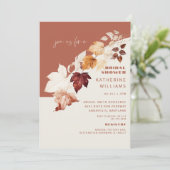 Cinnamon & Cream Fall Botanisches Brautparty Einladung (Stehend Vorderseite)