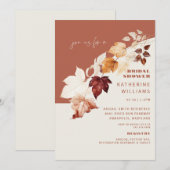 Cinnamon & Cream Fall Botanisches Brautparty Einladung (Vorne/Hinten)