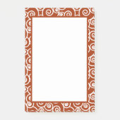 Cinnamon Dark Spice and White Ocean Waves Muster Post-it Klebezettel (Vorderseite)