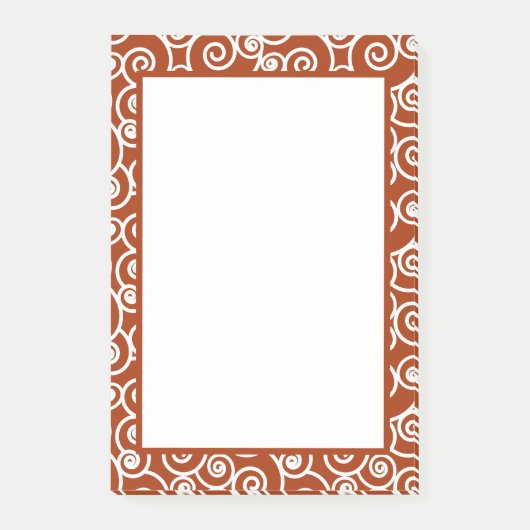 Cinnamon Dark Spice and White Ocean Waves Muster Post-it Klebezettel (Vorderseite)