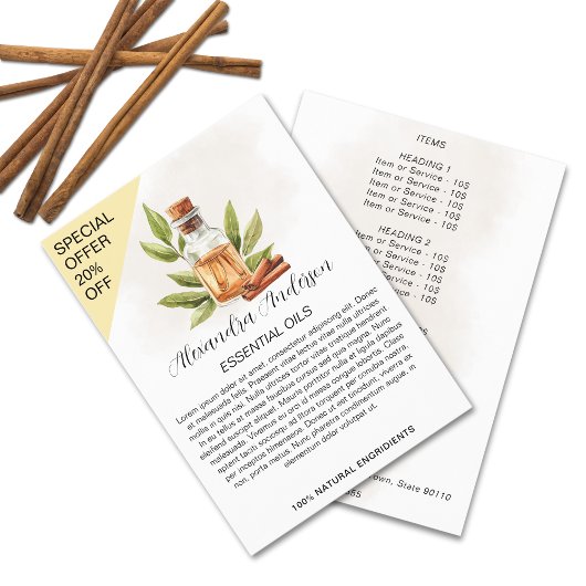 Cinnamon Essential Oils Aquarell Flyer