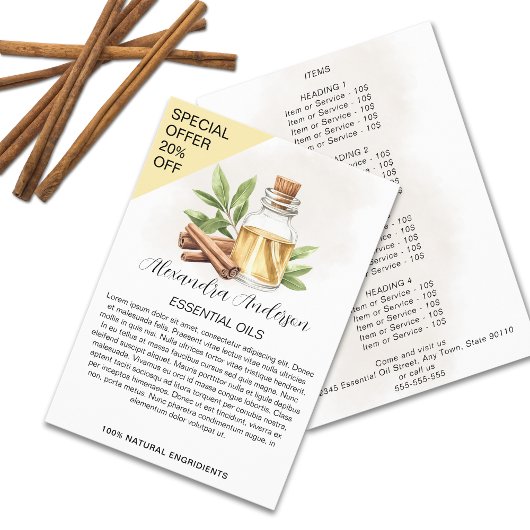 Cinnamon Essential Oils Aquarell Flyer
