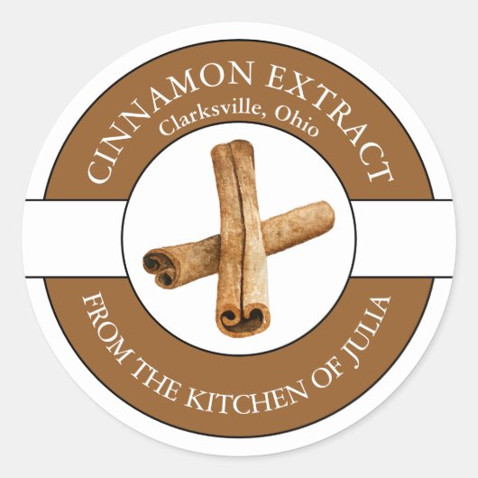 Cinnamon Extract Label Runder Aufkleber (Vorderseite)