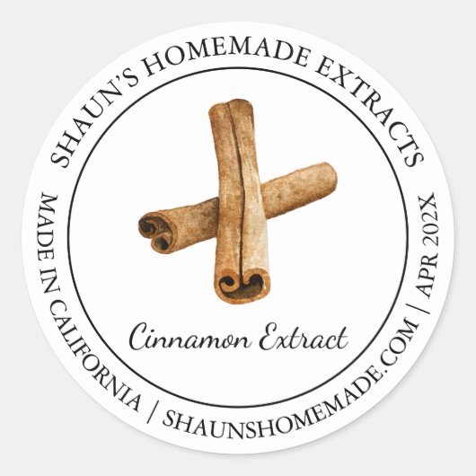 Cinnamon Extract Modern label Runder Aufkleber (Vorderseite)