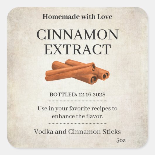Cinnamon Extract Modern Label Sticker ZVEG_101_01 (Vorderseite)