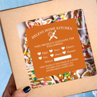 Cinnamon Food Allergy Alert Bakery Sticker