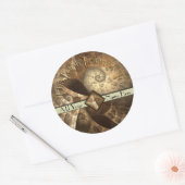 Cinnamon & Ginger Fraktal Buchzeichen Runder Aufkleber (Umschlag)