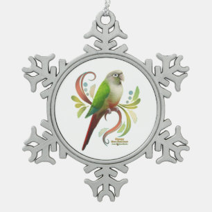 Cinnamon Green Cheek Conde Schneeflocken Zinn-Ornament