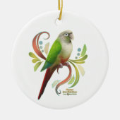 Cinnamon Green Cheek Conture Keramik Ornament (Vorne)