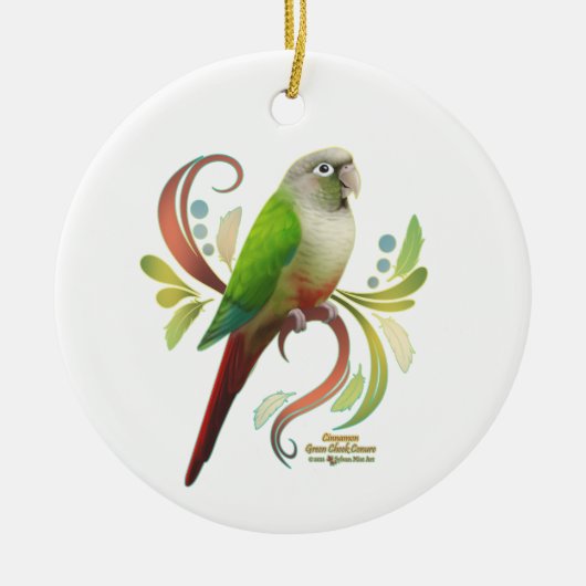 Cinnamon Green Cheek Conture Keramik Ornament (Vorne)