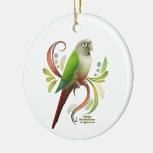 Cinnamon Green Cheek Conture Keramik Ornament (Links)