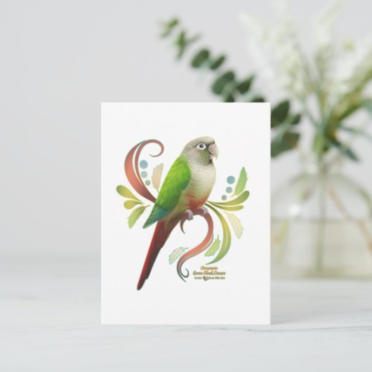 Cinnamon Green Cheek Conture Postkarte (Stehend Vorderseite)