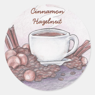 Cinnamon Hazelnut Coffee Runder Aufkleber
