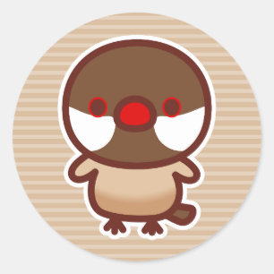 Cinnamon Java Sparrow Runder Aufkleber