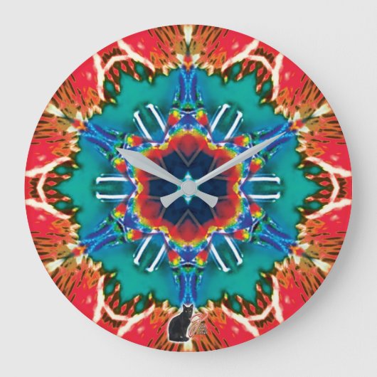 Cinnamon Kaleidoskop Große Wanduhr (Vorderseite)