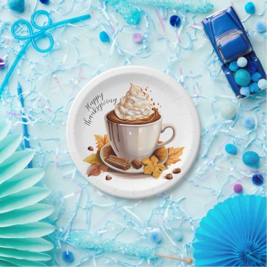 Cinnamon Latte Erntedank Paper Teller (Party)