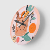 Cinnamon & Orange Cocktail Runde Wanduhr (Winkel)
