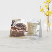 Cinnamon Pinecone & Kaffee Rezept Weihnachtskarte Karte (Gelbe Blume)