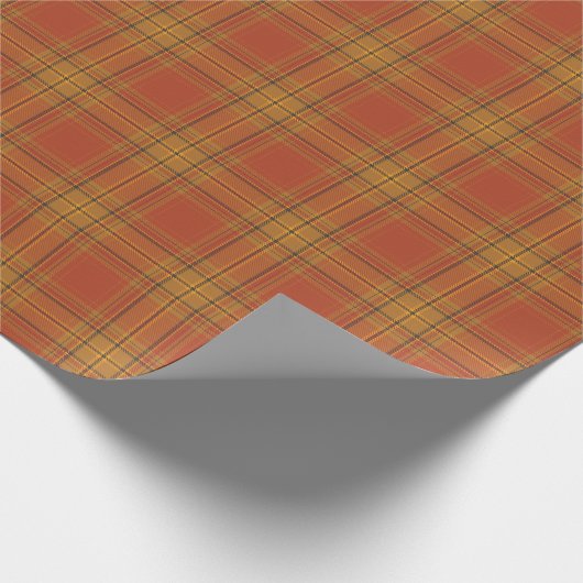 Cinnamon Pumpkin Herbst Kariertes Wrapping Paper Geschenkpapier (Ecke)