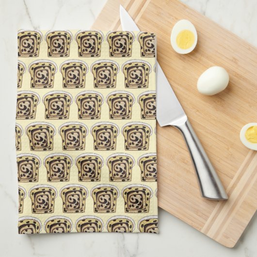 Cinnamon Raisin Brot Loaf Backen Breadmaking Geschirrtuch (Viertel Falte)