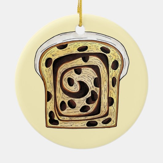 Cinnamon Raisin Brot Loaf Backen Breadmaking Keramik Ornament (Hinten)