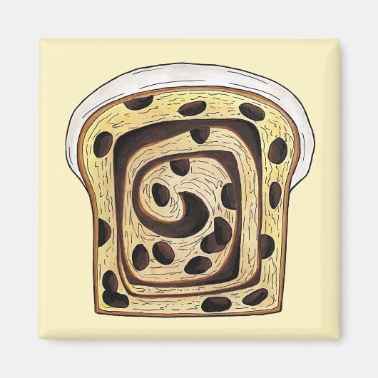 Cinnamon Raisin Brot Loaf Backen Breadmaking Magnet (Vorne)
