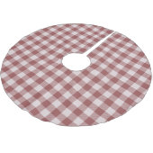 Cinnamon Red Gingham Kariert Polyester Weihnachtsbaumdecke (Schrägansicht)