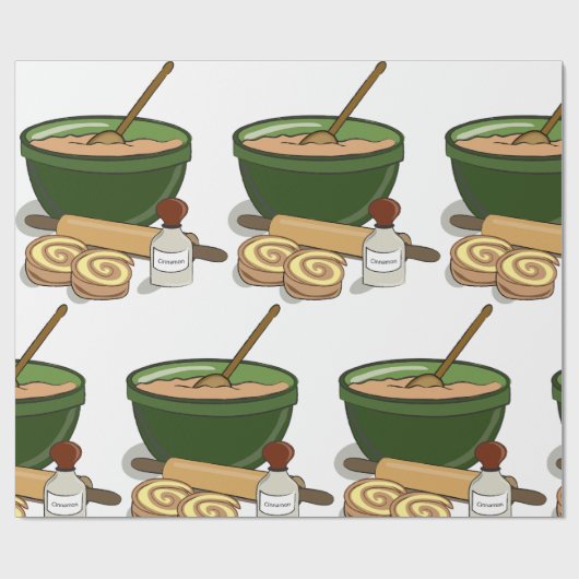 Cinnamon Roll Backingredients Gemütliche Küche Geschenkpapier (Flach)