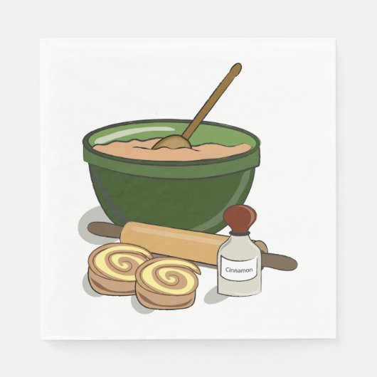Cinnamon Roll Backingredients Gemütliche Küche Serviette (Vorderseite)