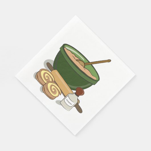 Cinnamon Roll Backingredients Gemütliche Küche Serviette (Ecke)