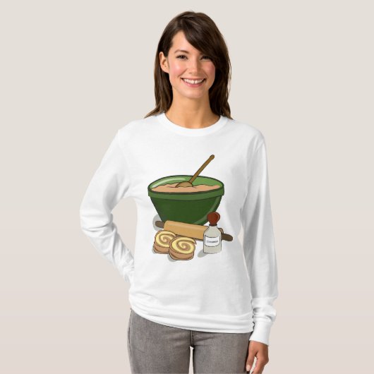 Cinnamon Roll Backingredients Gemütliche Küche T-Shirt (Vorne ganz)