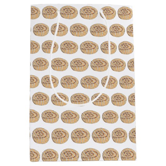 Cinnamon Roll Bun Konditorei Backwaren Bake Sale Mittlere Geschenktüte (Vorderseite)