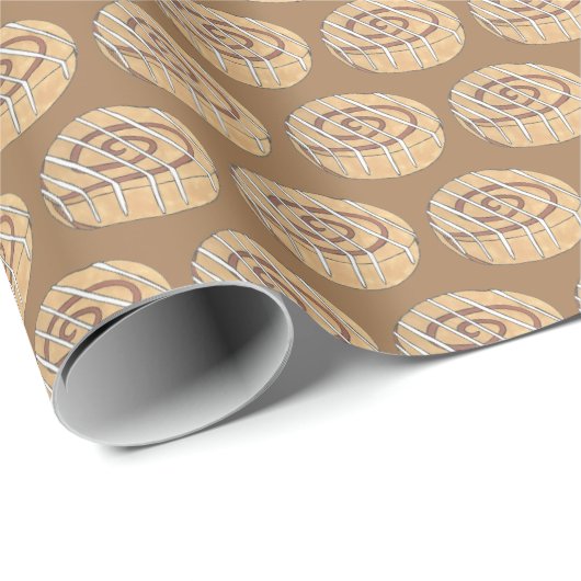 Cinnamon Roll Bun Konditorei Frühstück Geschenkpapier (Rolleneckpunkt)