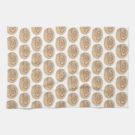 Cinnamon Roll Bun Konditorei Frühstück Geschirrtuch (Horizontal)