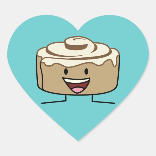 Cinnamon Roll Bun Konditorei Gooey Zucker wirbeln  Herz-Aufkleber (Vorderseite)