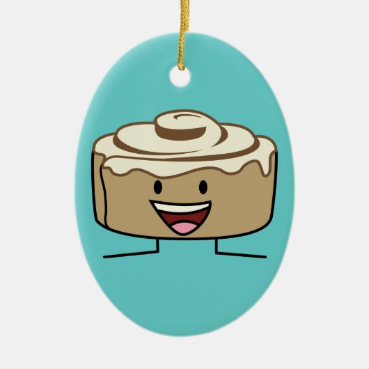 Cinnamon Roll Bun Konditorei Gooey Zucker wirbeln Keramik Ornament (Vorne)