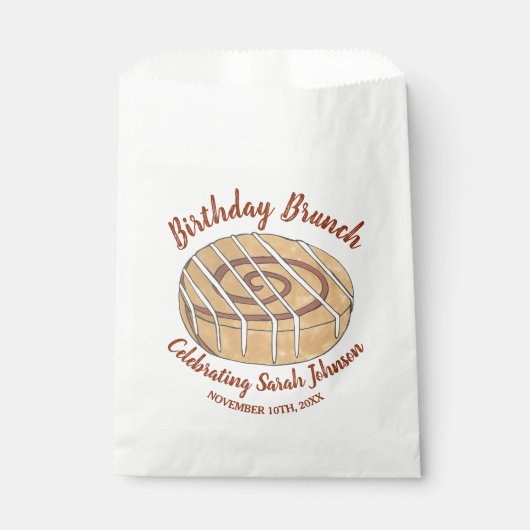 Cinnamon Roll Bun Pastry Birthday Party Brunch Geschenktütchen (Vorderseite)