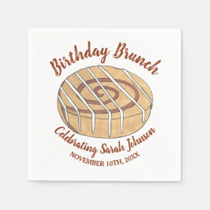 Cinnamon Roll Bun Pastry Birthday Party Brunch Serviette
